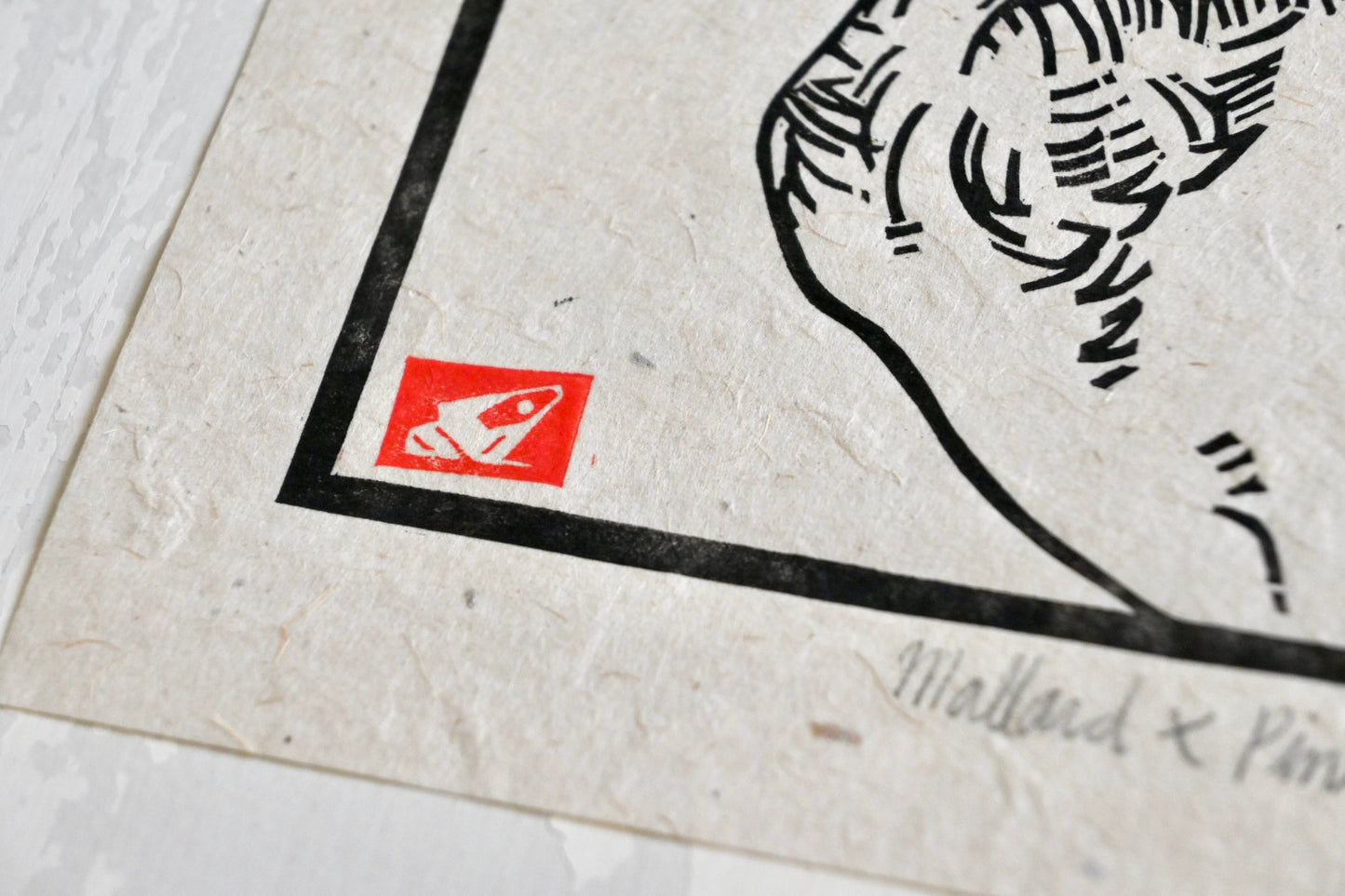 Mallard x Pintail Duck Hybrid ✦ Linocut Print