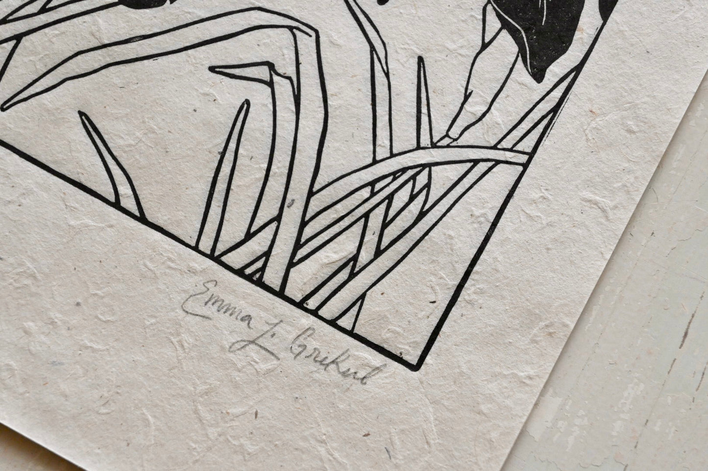 Blue Flag Wild Iris ✦ Linocut Print