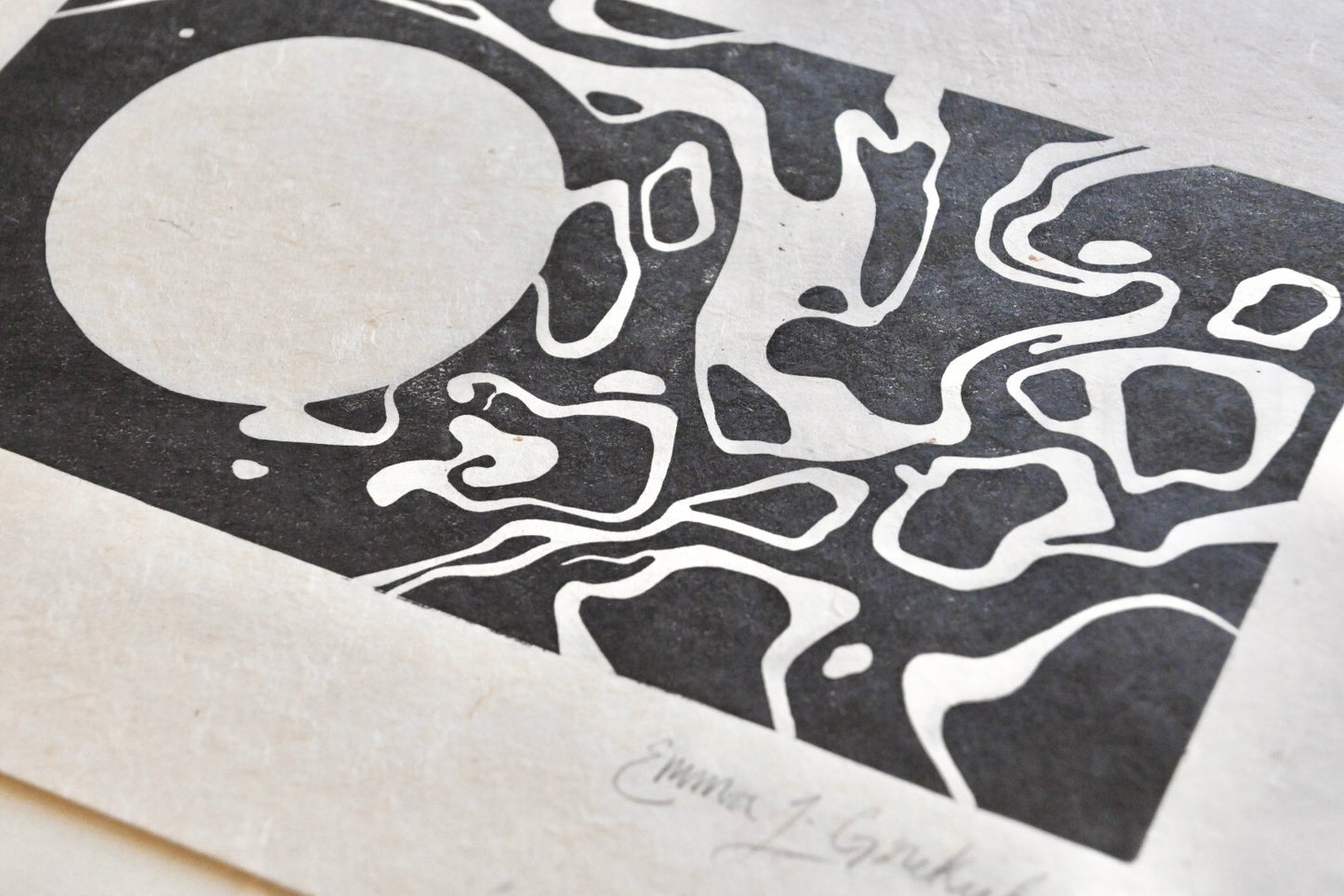 Abstract ✦ Marble Linocut Print