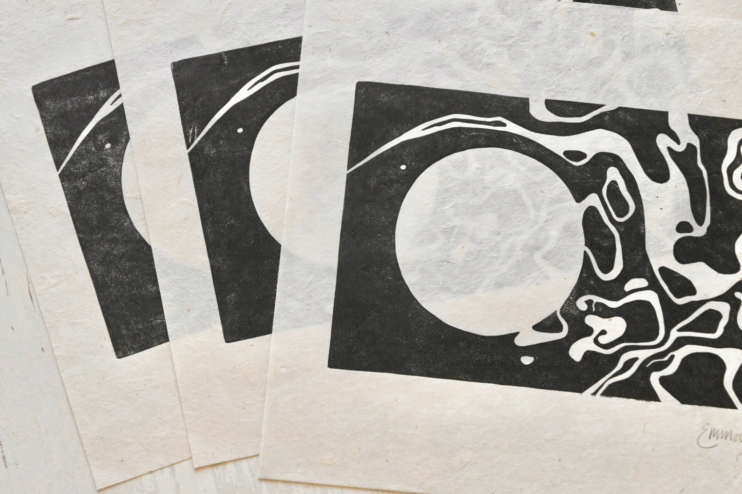 Abstract ✦ Marble Linocut Print