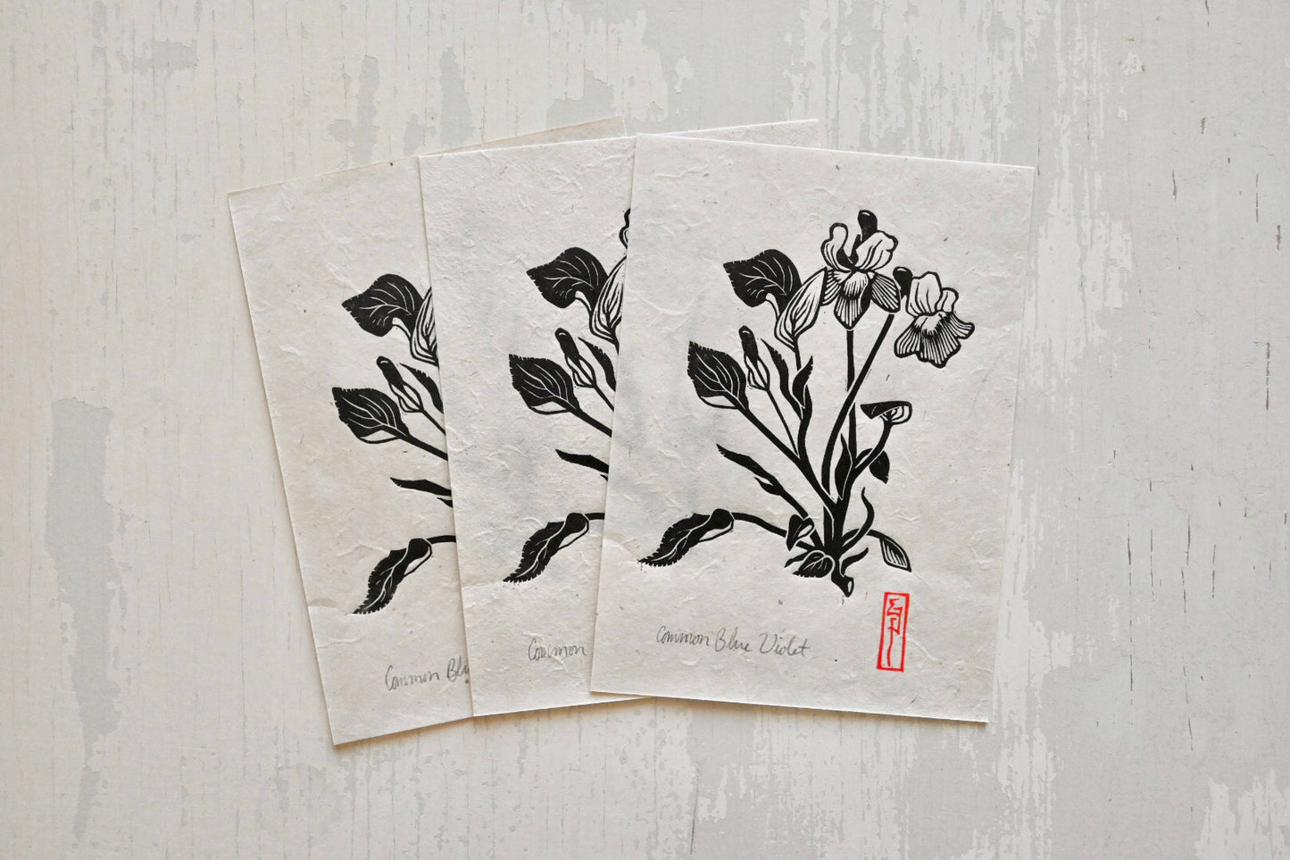 Common Blue Violet ✦ Linocut Print