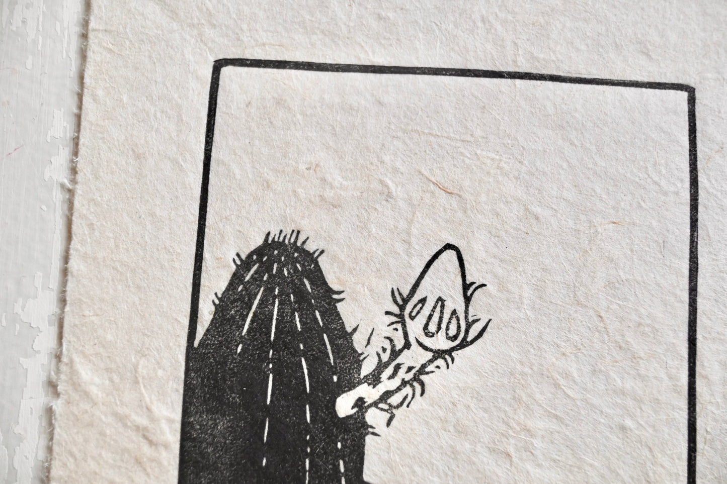 Cactus Bloom ✦ Linocut Print