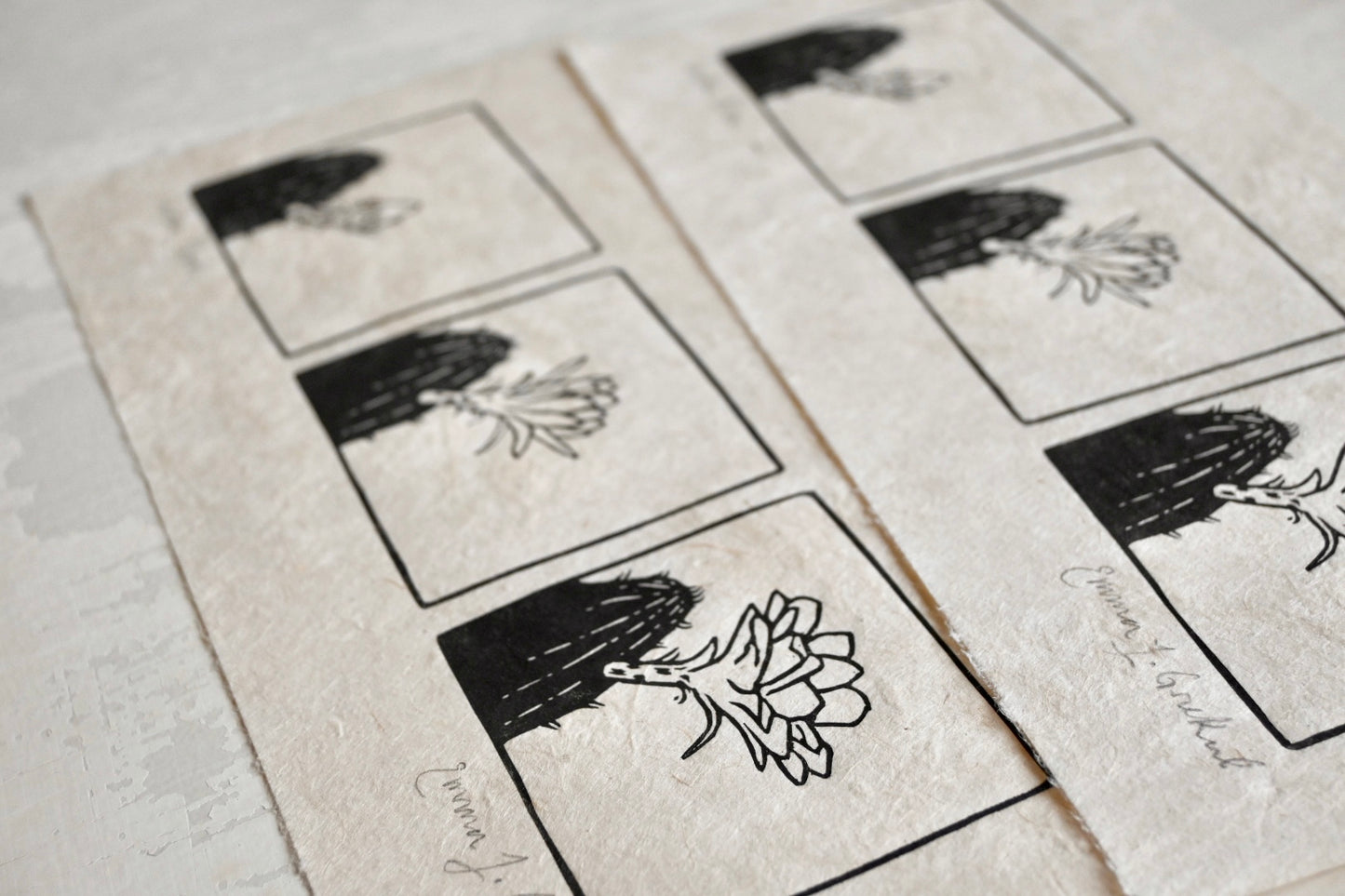 Cactus Bloom ✦ Linocut Print