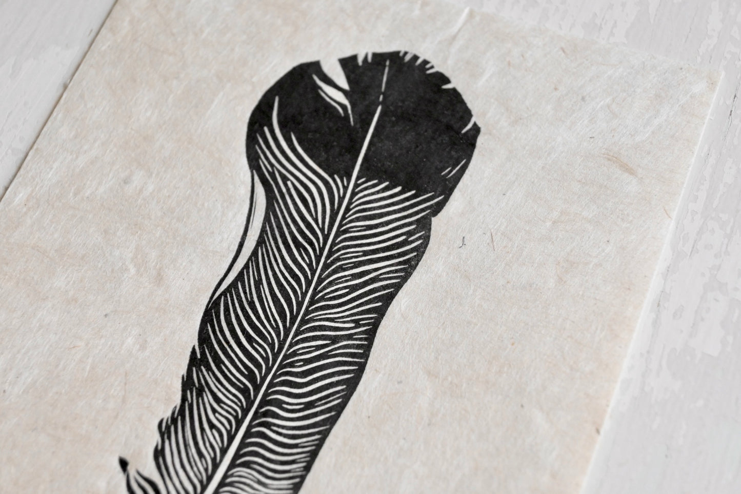 Pigeon Feather ✦ Linocut Print