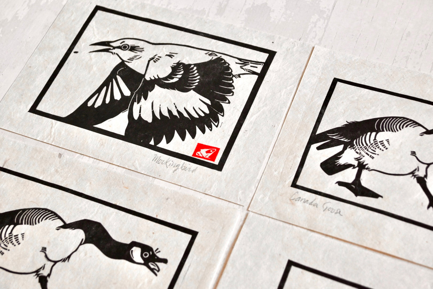 Mockingbird ✦ Linocut Print ✦ Gifts for Bird Watchers