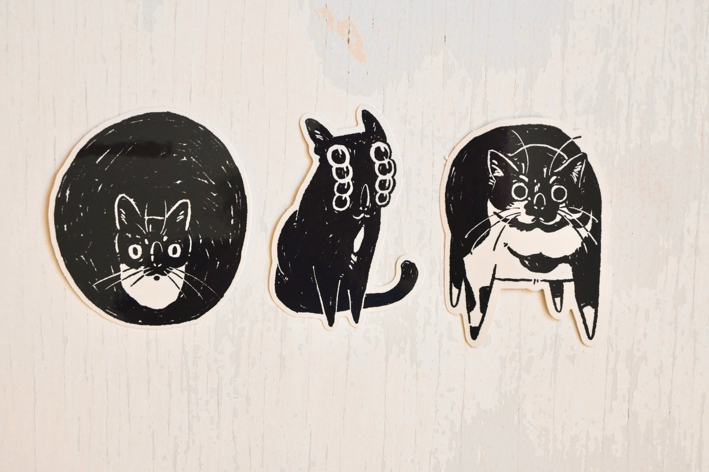 Silly Cat Stickers ✦ laptop water bottle decal ✦ 3 inches ✦ Glossy
