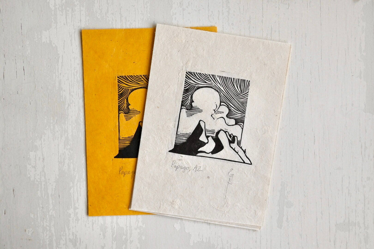 Papago Arizona ✦ Desert Landscape Linoprint