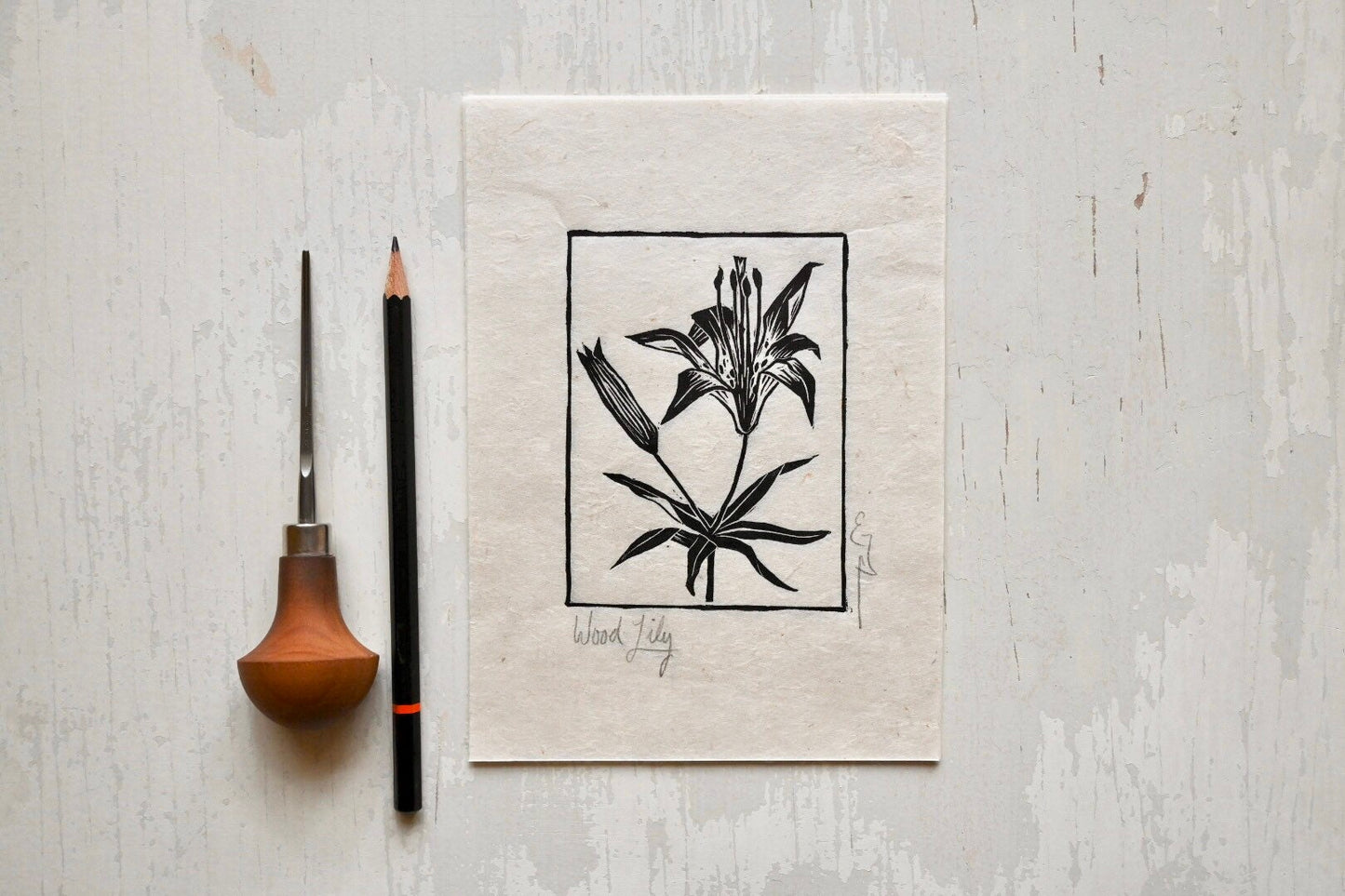 Wood Lily ✦ Linocut Print