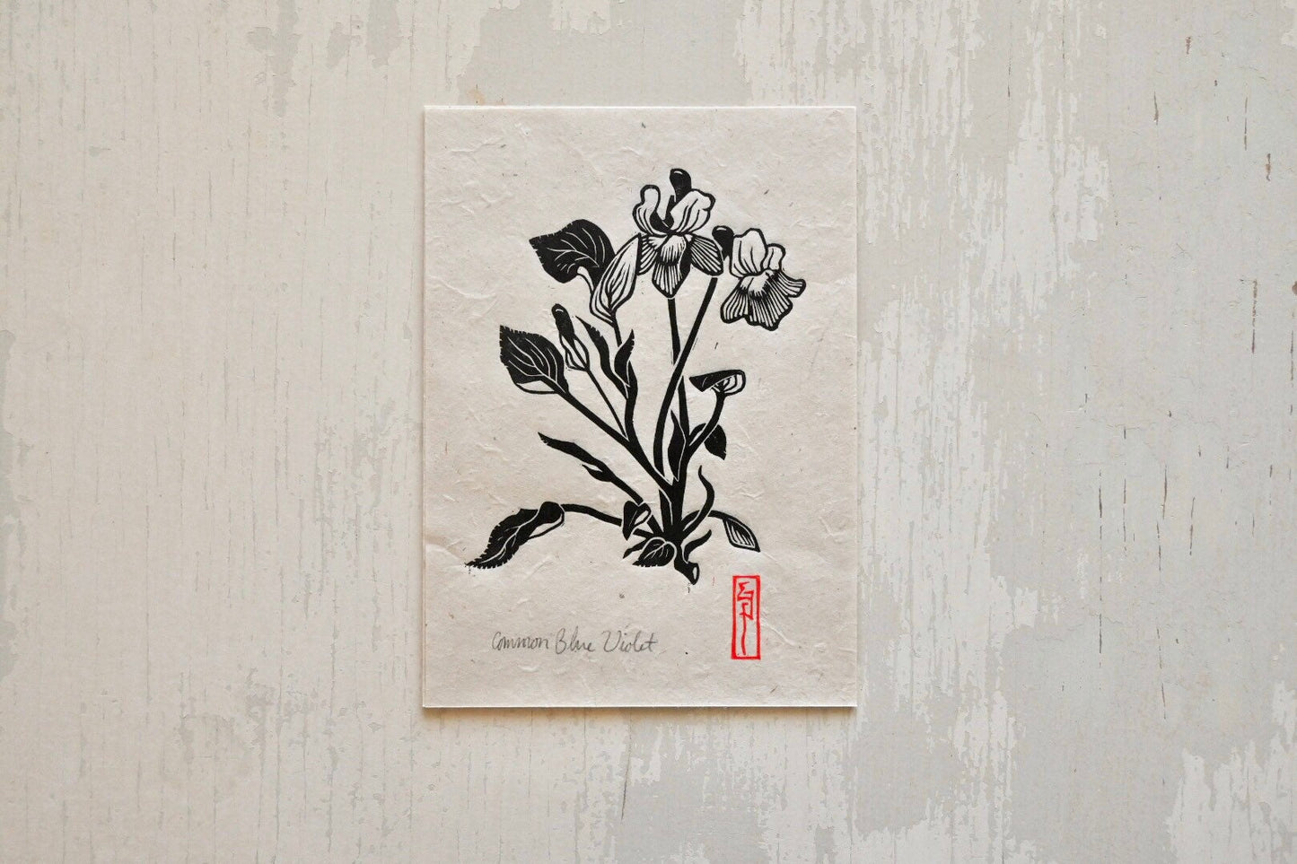 Common Blue Violet ✦ Linocut Print