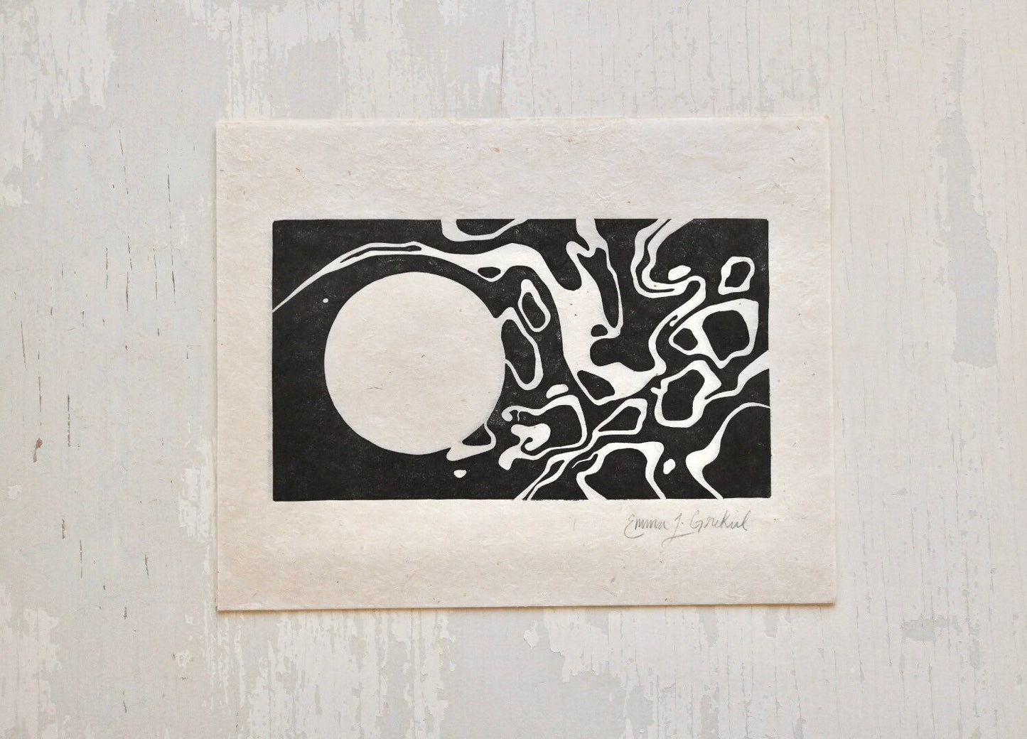 Abstract ✦ Marble Linocut Print