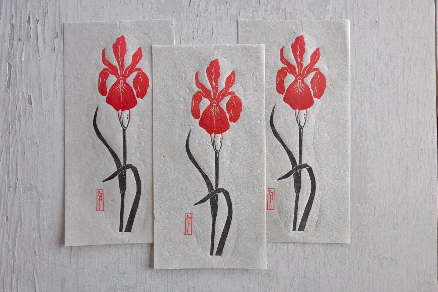 Louisiana Wild Iris #3 ✦ Linocut Print
