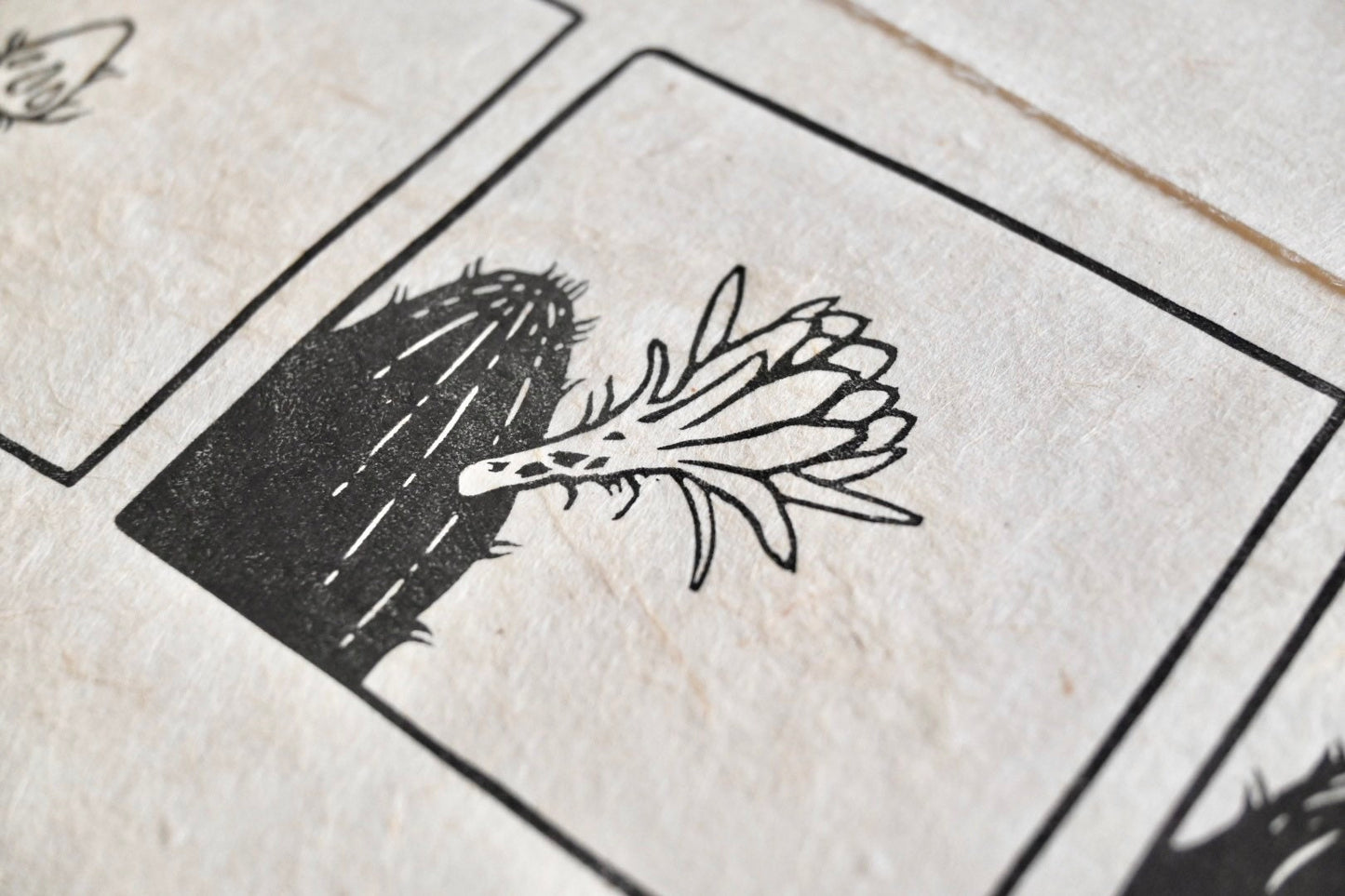 Cactus Bloom ✦ Linocut Print