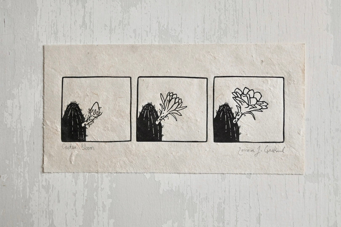 Cactus Bloom ✦ Linocut Print