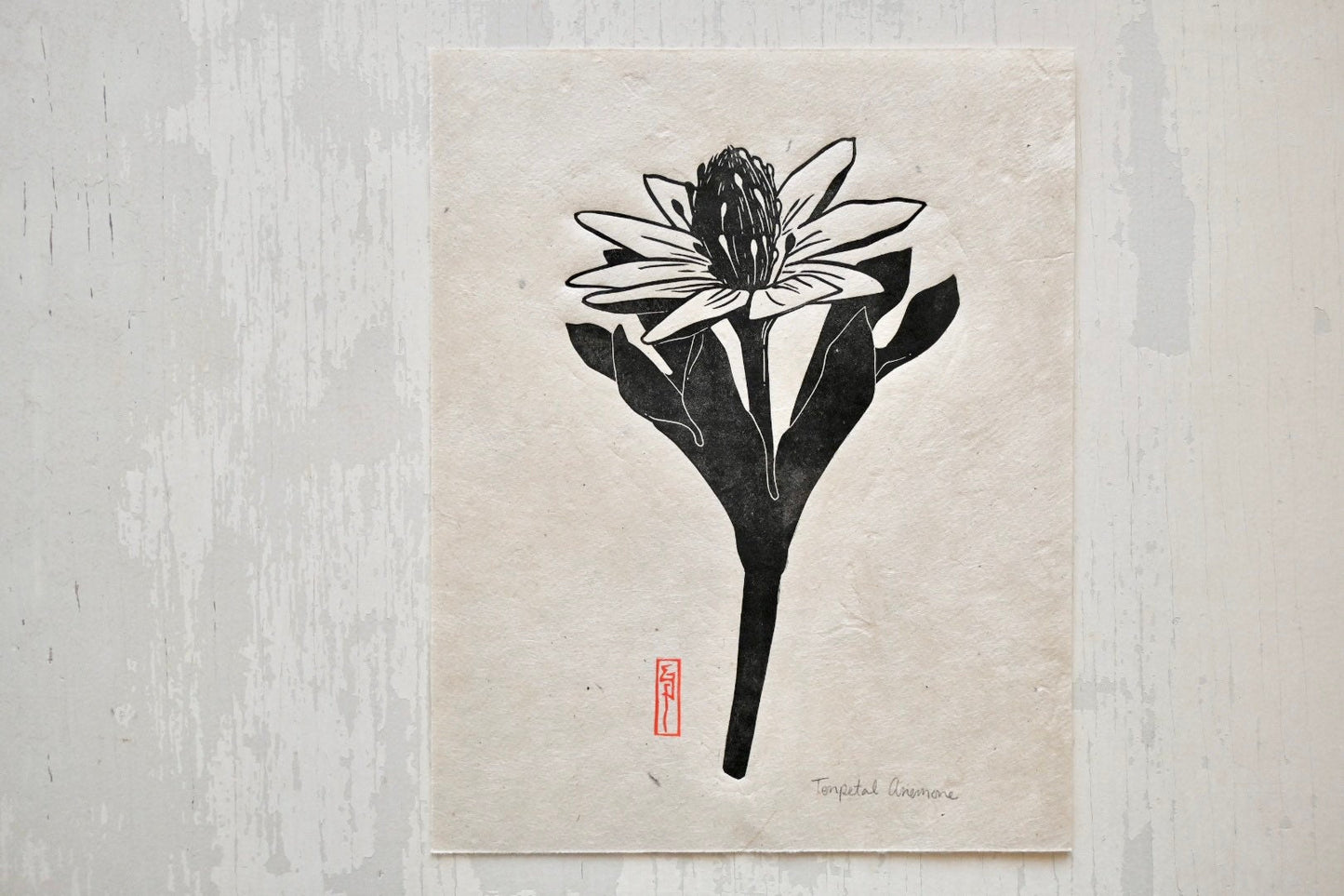 Tenpetal Anemone ✦ Linocut Print