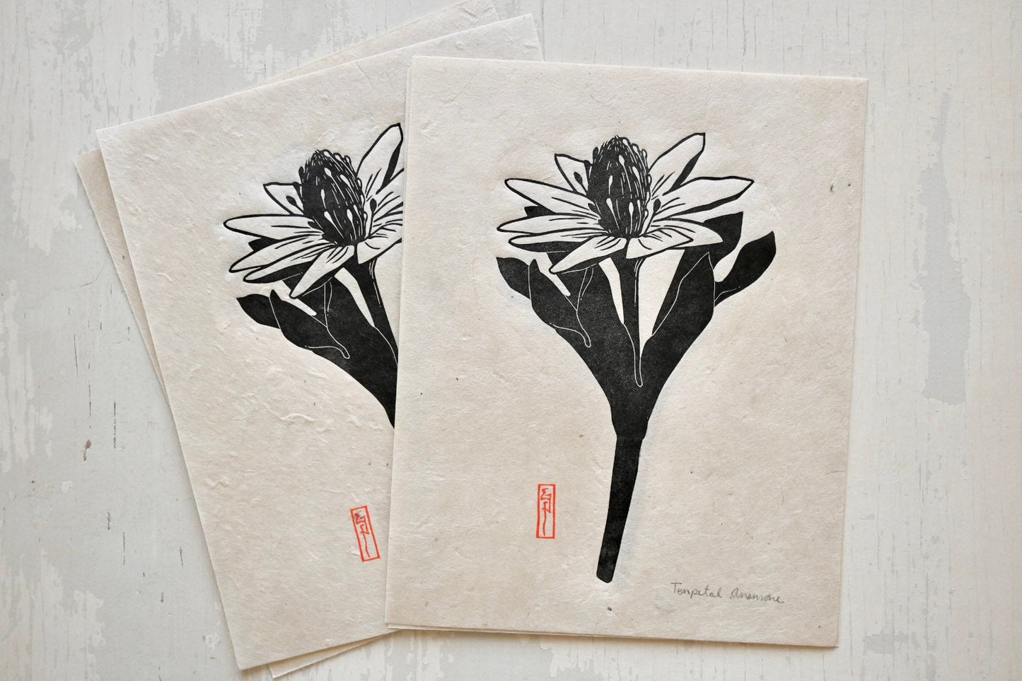 Tenpetal Anemone ✦ Linocut Print