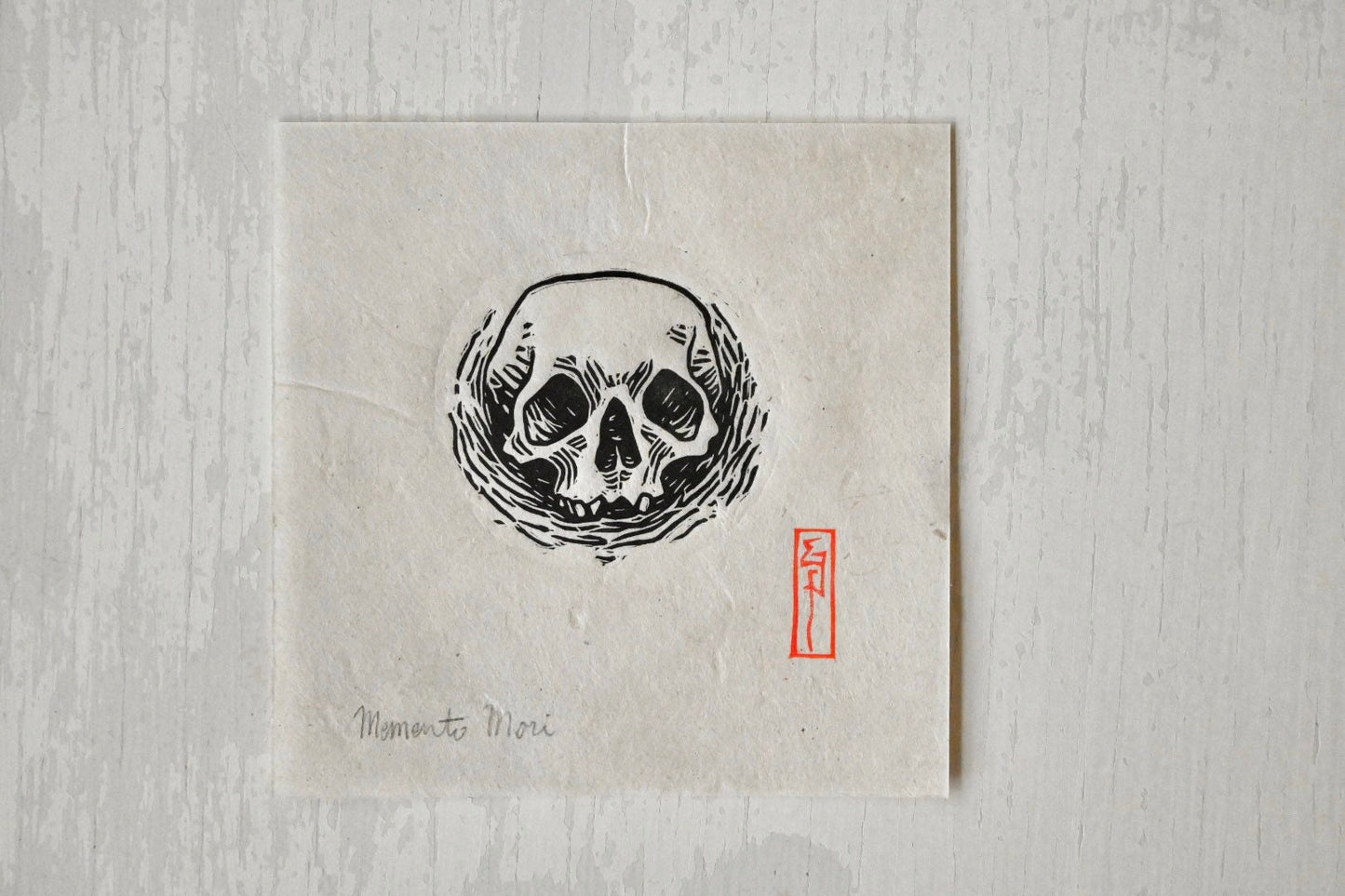 Memento Mori ✦ Linoprint ✦ Human Skull