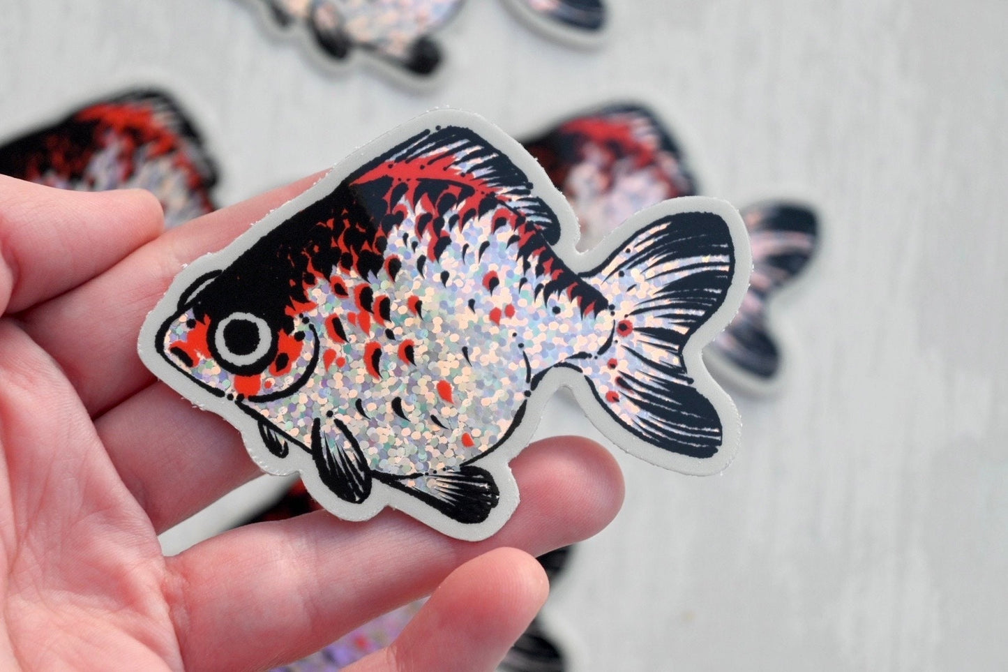 Existential Crisis Goldfish ✦ Fish Glitter Stickers ✦ 3 Inches