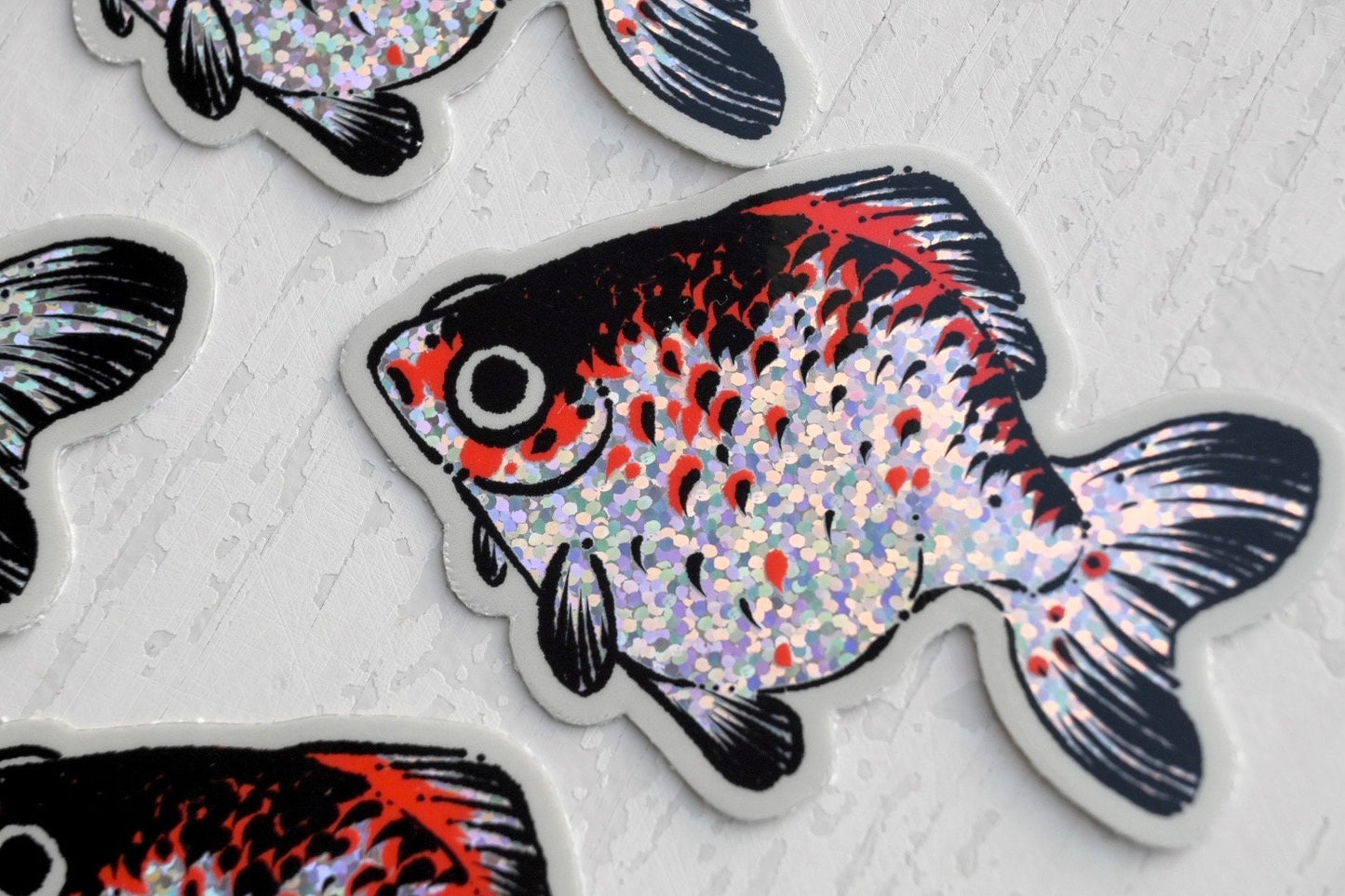 Existential Crisis Goldfish ✦ Fish Glitter Stickers ✦ 3 Inches