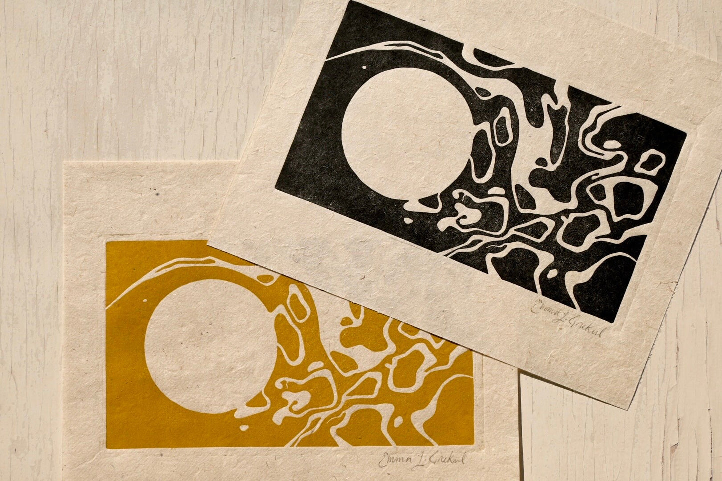 Abstract ✦ Marble Linocut Print