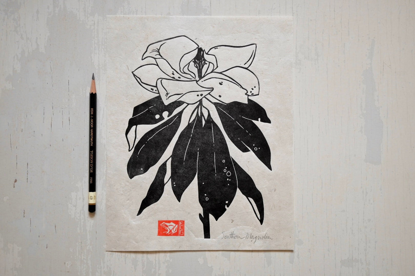 Southern Magnolia ✦ Linocut Print