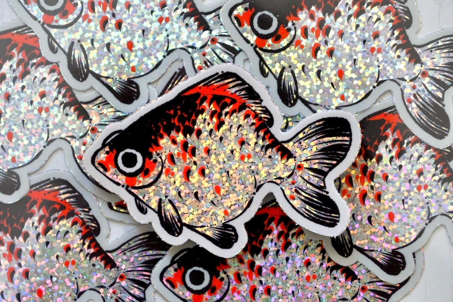 Existential Crisis Goldfish ✦ Fish Glitter Stickers ✦ 3 Inches