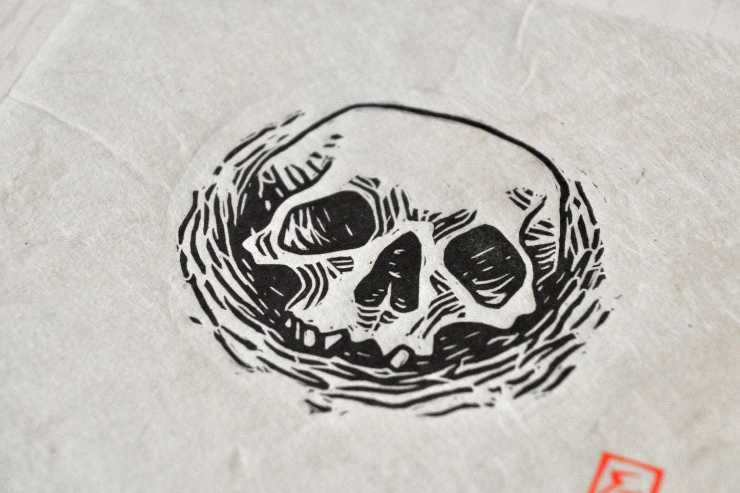 Memento Mori ✦ Linoprint ✦ Human Skull