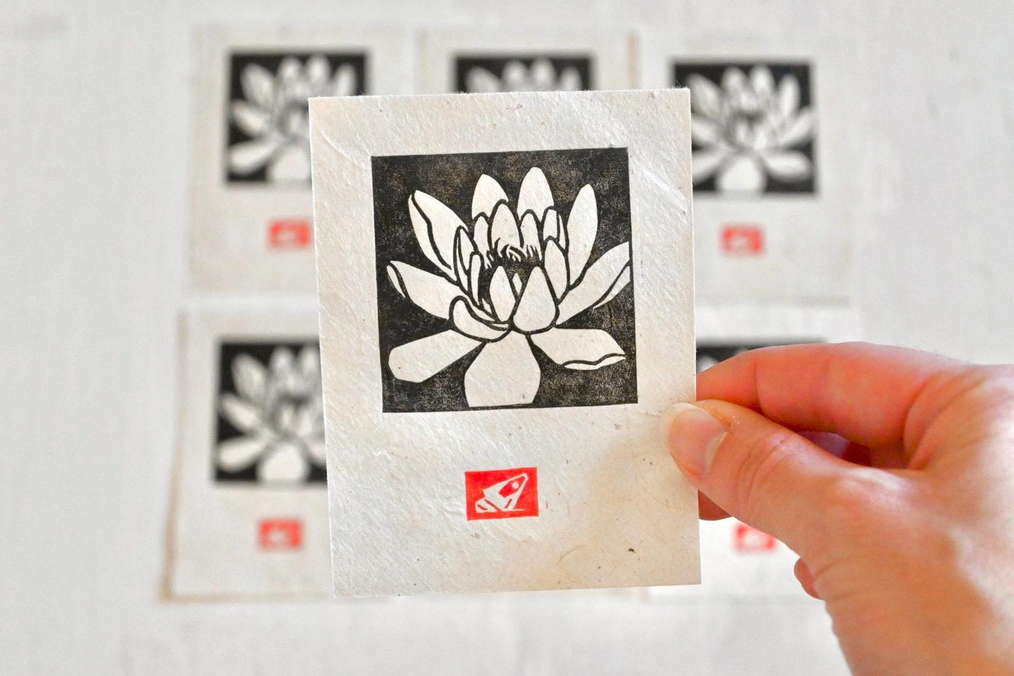 Mini Waterlily ✦ Linocut Print