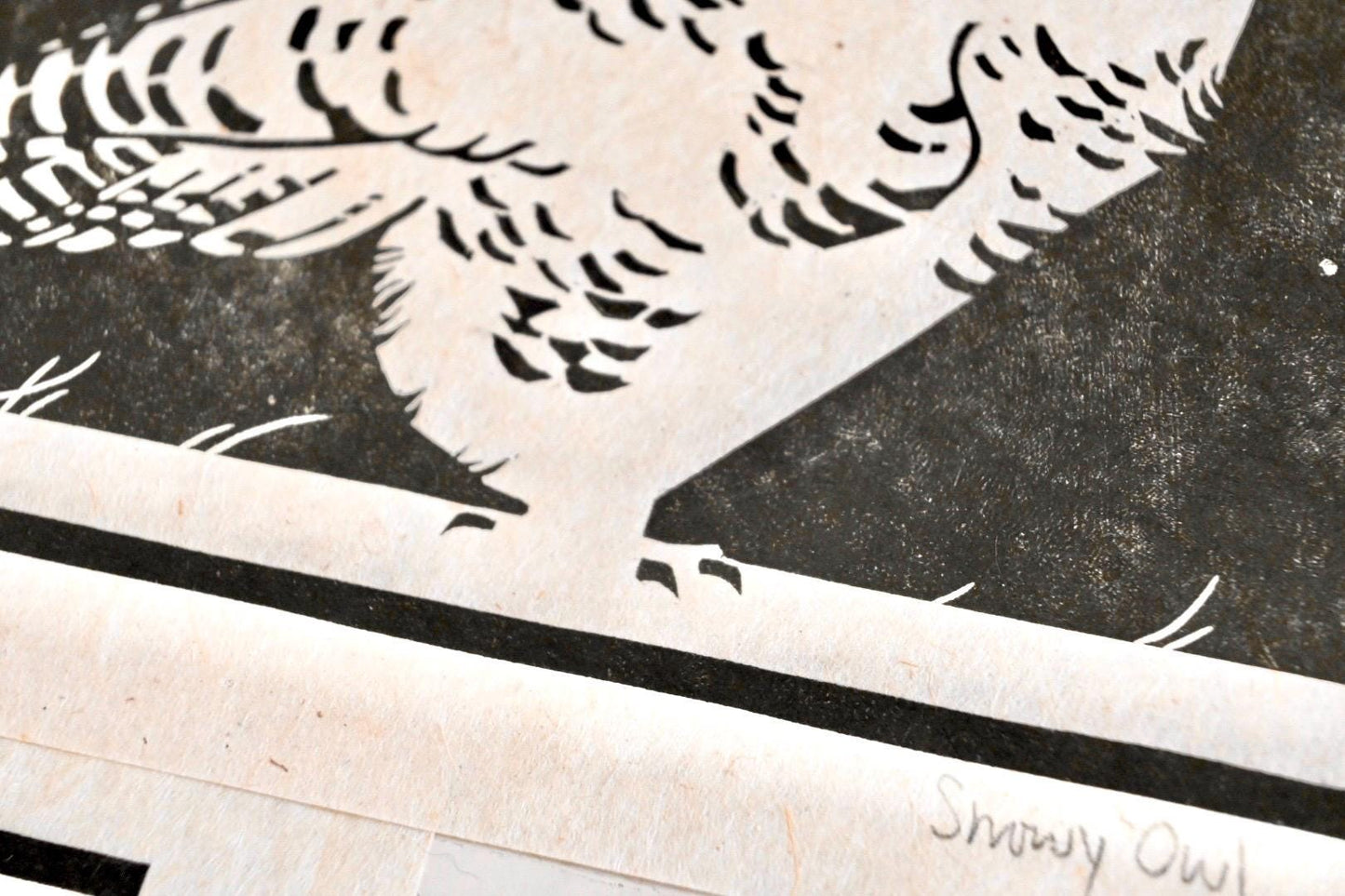 Snowy Owl ✦ Linocut Print ✦ Gifts for Bird Watchers