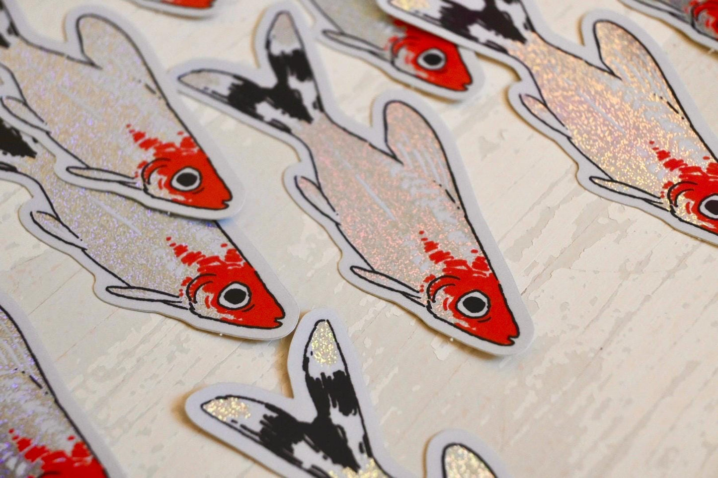 Rummy-Nose Tetra ✦ Fish Glitter Stickers ✦ 3 Inches