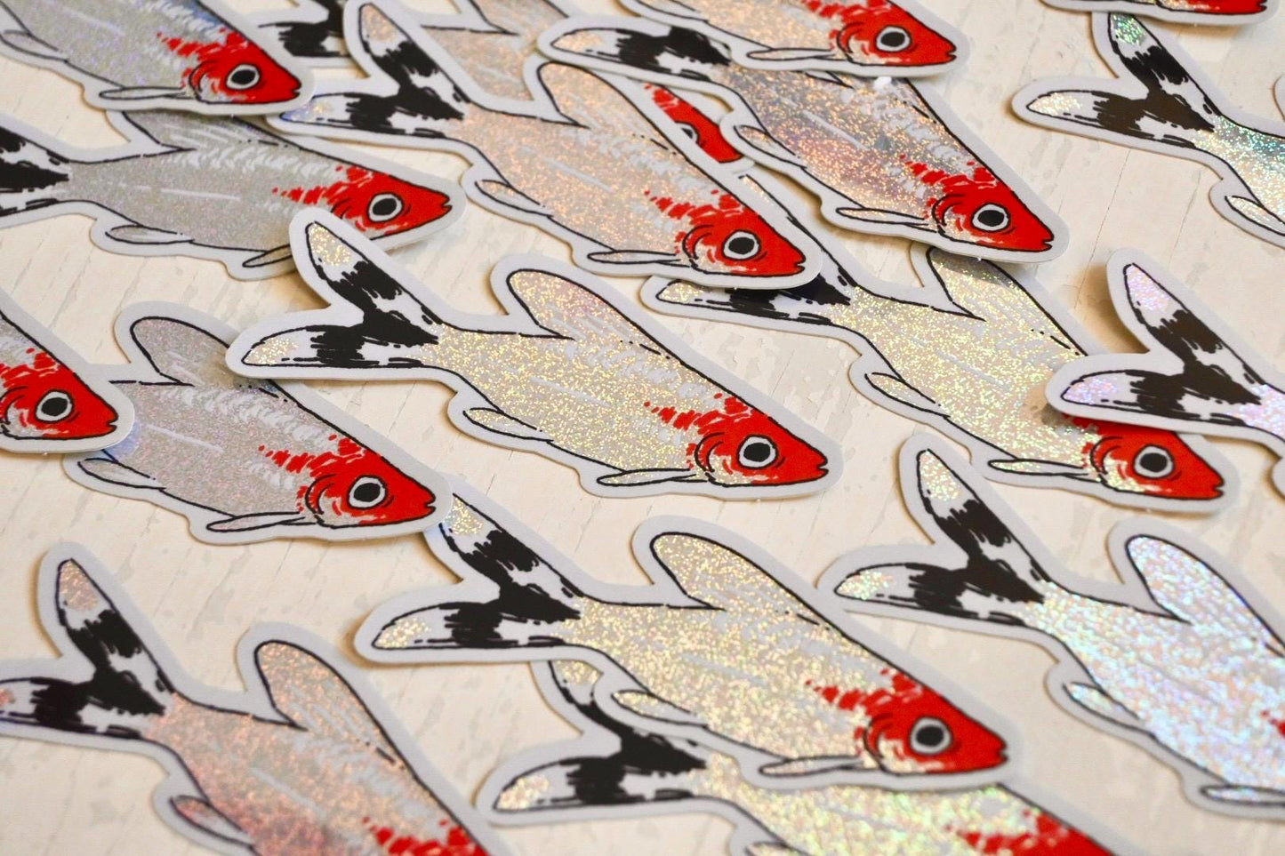 Rummy-Nose Tetra ✦ Fish Glitter Stickers ✦ 3 Inches